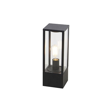 QAZQA Palo da giardino charlois - Design - Alluminio,Vetro - Nero/Trasparente - Quadrato Max. 1 x Watt