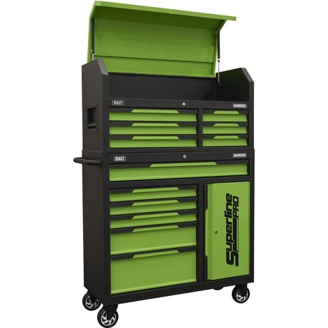 Sealey AP1080HVG Superline Pro Topchest & Rollcab Combination 12 Drawer & 1 Door Cupboard - Green (1/4)