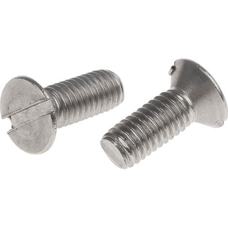 Vis à métaux RS PRO M6 à tête Fraisée fendue en Acier Inoxydable, 16mm ( Prix pour Sachet de 50 )