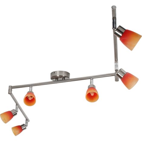 Lampadario Candellux Drops 6xG9 metallo satina/arancio 96-07417