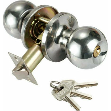 Poignée De Porte, Ronde Bouton Serrure Verrouillage Porte, Verrouillage par clés, Taille du loquet 60 / 70mm (1/5)