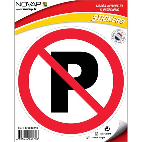 Panneau Parking interdit - Vinyle adhésif Ø180mm - 4035758