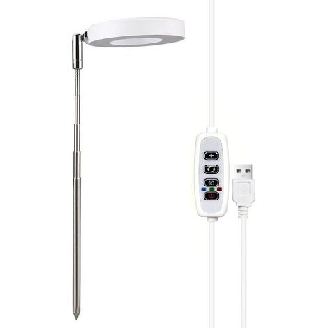 Lampe Lumière blanche chaude de culture LED pour plantes d'intérieur, réglable en hauteur, rétractable, spectre complet, étanche, pour semis et fleurs succulentes, minuterie 3/9/12 heures, 3 modes de