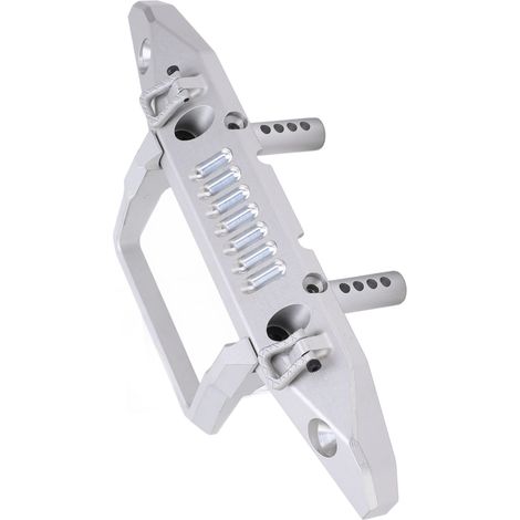 Pare-chocs avant en alliage d'aluminium avec emplacement pour feu LED pour voiture Axial 1/6 SCX6, argent (1/5)