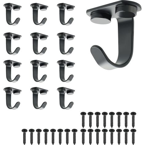 12 Pièces Crochet Mural Pratique, pour Suspendre Manteaux, Serviettes, Vis incluses pour Fixation Murale Solide, pour Salle de Bain, Cuisine (1/5)