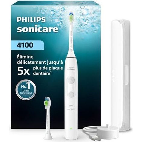Elektrische Zahnbürste - PHILIPS - HX4044/41 - Weiß - Optimal White Köpfe x2 - Reiseetui