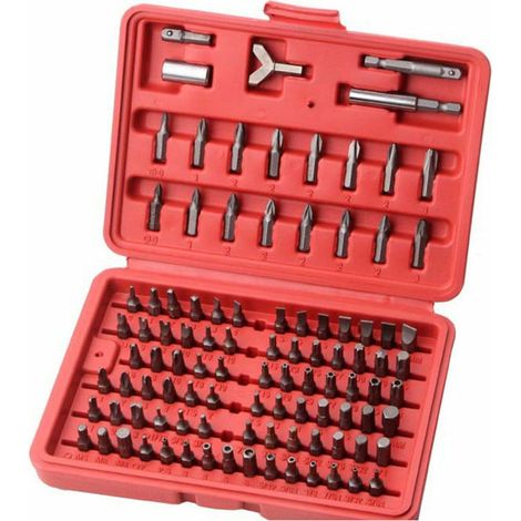 Jeu d'embouts 100 pièces boîte rouge