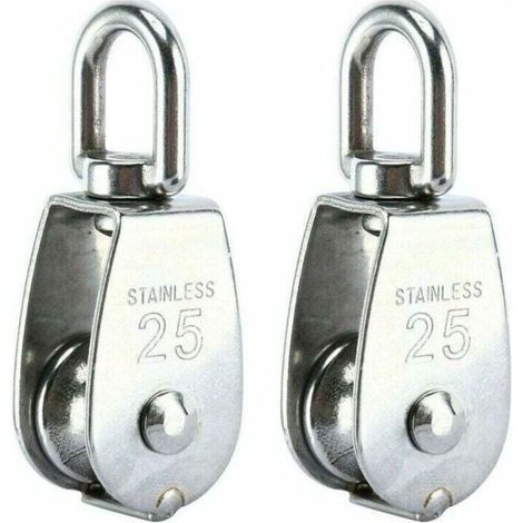 Heberolle, Einzelrolle aus Edelstahl 304, M25, Einzelrolle, Tragkraft 150 kg, 2 Stück..DEBUNS