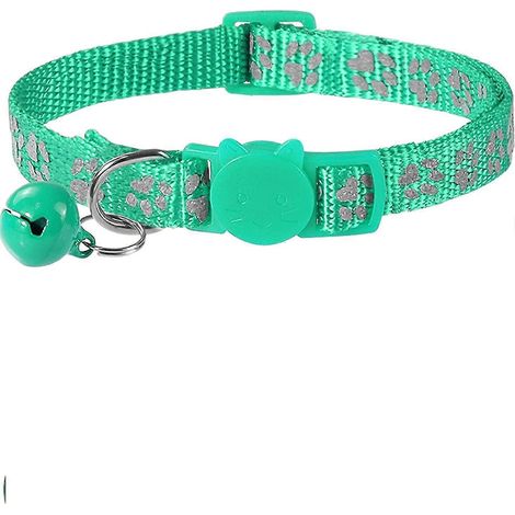 Collier réfléchissant pour chat avec boucle de sécurité et clochette, collier ajustable (1/5)