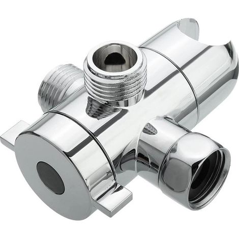 Valvola deviatrice per doccia multifunzione a 3 vie G1/2 pollici, separatore d'acqua, adattatore per doccia, accessorio per soffione doccia, parte di ricambio per bagno (1/4)