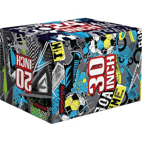 SPORTNOW Box Pliometrico 3 Altezze Antiscivolo per Casa e Palestra 76x61x51cm