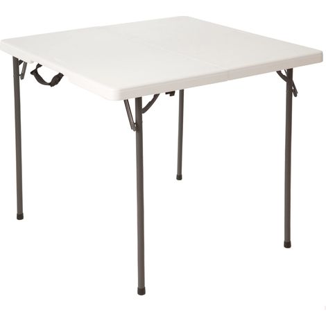 Table Pliante carrée 86 cm Table Pliante 86.3x86.3x73.6 cm Granit Blanc. (1/5)