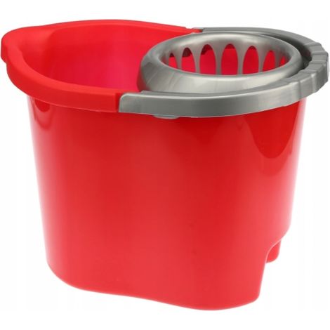 Cubo de fregona con escurridor, rojo, 13 l