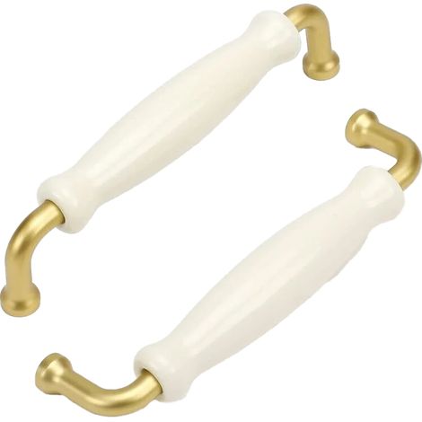 Poignée De Meubles - Doré Chaud - Centre 128 mm - Pour Armoire Cuisine Coiffeuse Tiroir - Lot De 10 Pièces