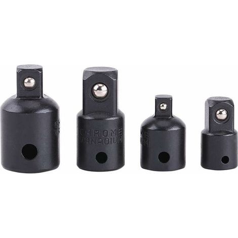 Juego de 4 adaptadores, multiplicadores y reductores de 1/2", 3/8" y 1/4" para llaves de vaso y llaves inglesas. (1/4)