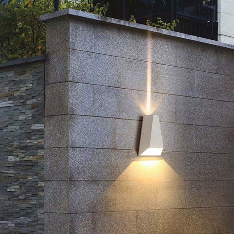 LED Außenwandleuchte IP65 Wasserdicht Doppelkopf, Modernes Design Weiß für Fassade Balkon Schlafzimmer Flur Hotel Garten Villa Außenbeleuchtung (1/5)