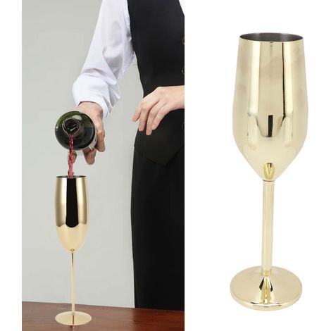 Verre à champagne en acier inoxydable 304 (doré) (1/5)