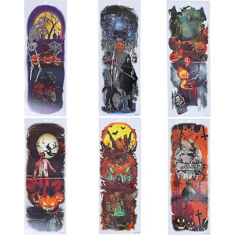 6-teiliges Tattoo-Ärmelset für Halloween-Dekorationen