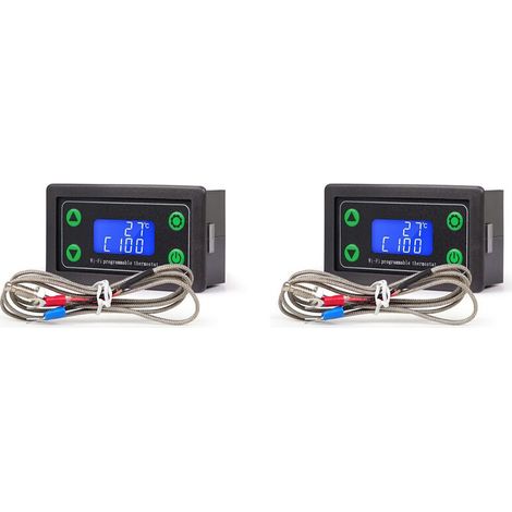 2x Tuya WLAN-Hochtemperaturregler, programmierbarer digitaler Thermostat, Typ-K-Thermoelement, -99-999 Grad, ZFX-TW01 (1/4)