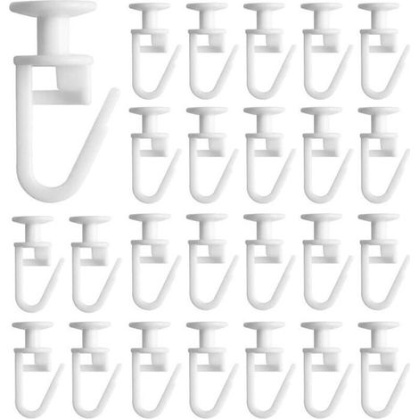 50 Pièces Glisseur pour Rail Rideau ,Plastique Crochets de Rideaux,Glisseurs de Rideau,Glissière de Rideau en,pour Rails de Rid (1/4)