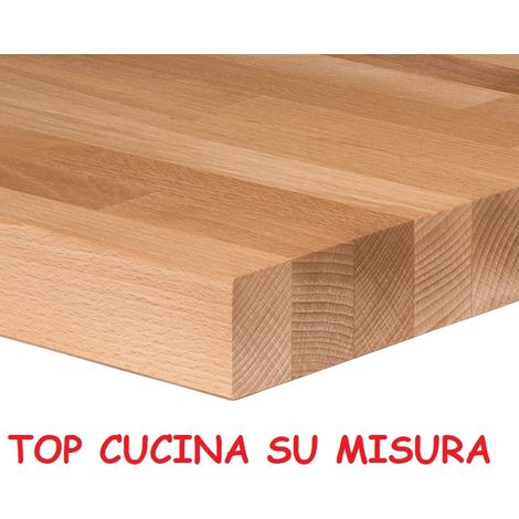 TOP CUCINA MASSELLO FAGGIO LAMELLARE SU MISURA (1/2)