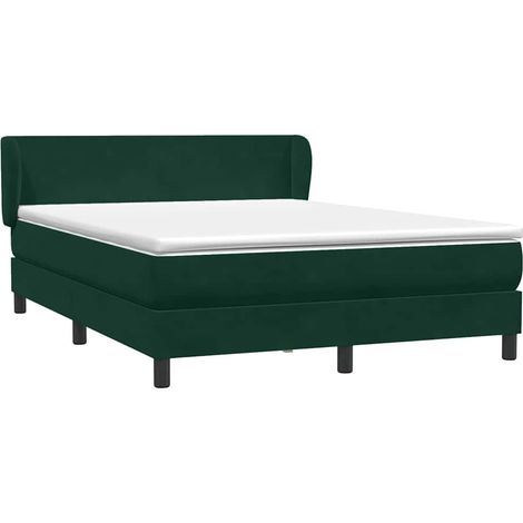 Maison Exclusive - Sommier à lattes de lit et matelas vert foncé 160x220cm velours