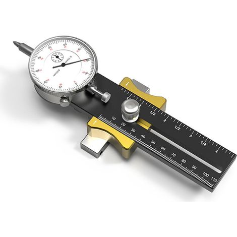 Comparateur de scie de table Indicateur à cadran réglable 130-220 mm Outil d'étalonnage de scie Étalonnage de machines Outils manuels de travail du bois (1/5)