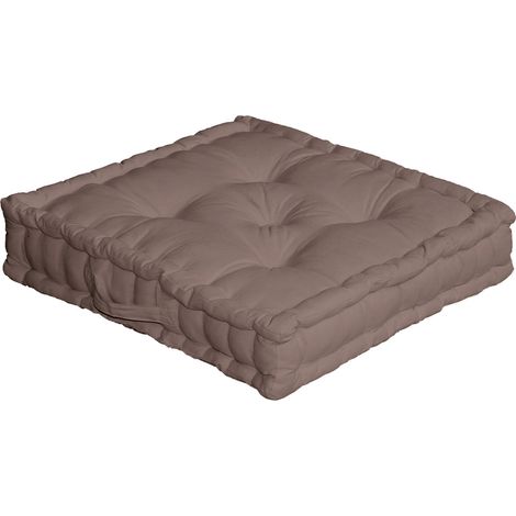 Coussin de Sol 50 x 50 x 10 cm SWIMCOOL 100% coton coloris VISON