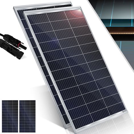 KESSER® Solarpanel Monokristallin, Solarmodul, Solarpanel - 18 V für 12 V Batterien, Photovoltaik - Solarzelle, Solaranlage, PV-Anlage, Solar für Wohnwagen, 2er Set - 165 Watt