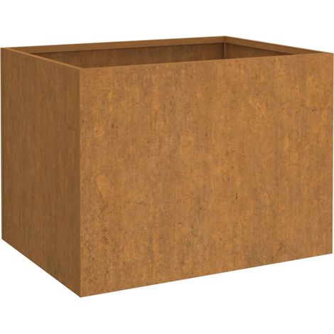 Vassoio per fioriera aiuola rialzata piante fiori terrazzo giardino 62 x 47 x 46 cm acciaio corten marrone 020037759
