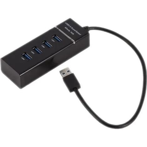 Duokon USB3.0 Adaptateur de convertisseur de hub USB 3.0 haute vitesse 4 ports Extender portable pour lecteur de carte Macbook noir