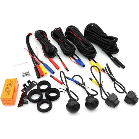 Kit caméra panoramique 360° pour voiture, 1080p AHD, vue avant + arrière, gauche + droite, IP68 (1/5)