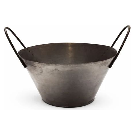 Secchio Per Muratore In Metallo Doppio Manico ø 34 Cm - Alto 19 Cm - Df 102193