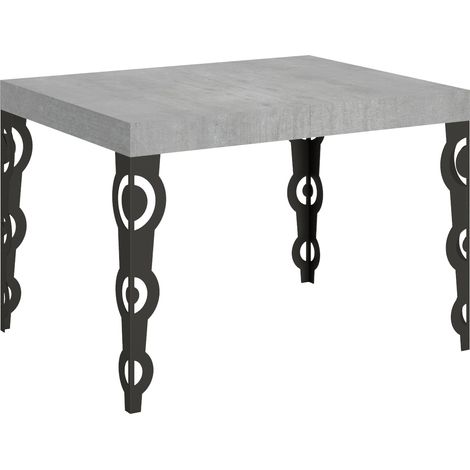 Tavolo Allungabile 120-204x80x77 cm Karamay Cemento e Antracite (1/3)