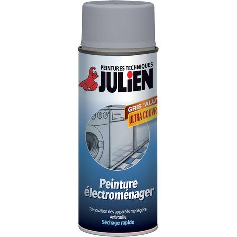Peinture aérosol pour Electroménager - Brillant Gris Alu - 400 ml - Julien