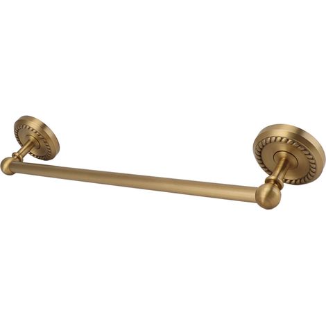 Porte-serviette mural en cuivre massif pour salle de bain, style européen, fixation murale, barre à serviettes, 41 cm, couleur antique (1/5)