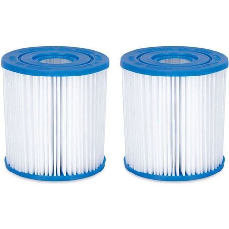 Lot de 2 cartouches filtrantes I pour piscine, H 9 cm x Ø 7,8 cm (1/4)
