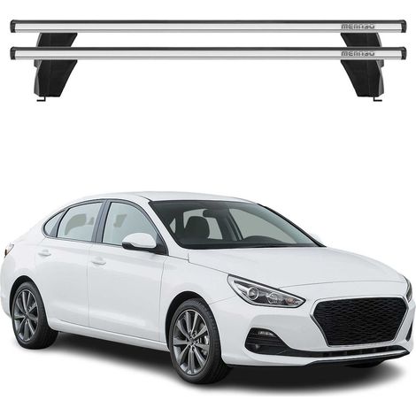 OMAC Dachträger Querträger Alu für Hyundai i30 Fastback 2018-2023 – Abschließbar – T-Nut – City-Crash-getestet – Max. 75 kg Silber (1/5)