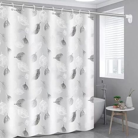 Cortinas de ducha,mampara de ducha resistente al moho,impermeable,con 12 ganchos,ideal para familias,habitaciones de estudiantes,120 x 200 cm (1/2)
