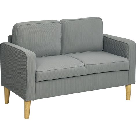 Sofá de 2 plazas compacto con almacenamiento 117 x 63 x 79 cm gris claro (1/3)