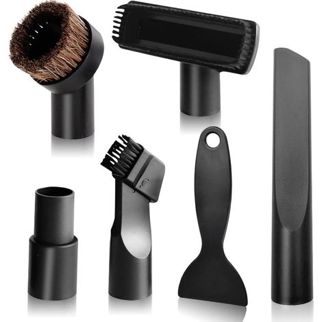 Kit d'accessoires pour aspirateur 32/35 mm : brosse de nettoyage, embouts, suceur plat, mini-embout. Compatible avec Kürcher, Miele, Bosch et Siemens.