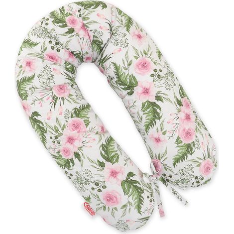 Almohada de embarazo más larga para dormir embarazadas + Funda extraíble - Peonías rosas (1/5)