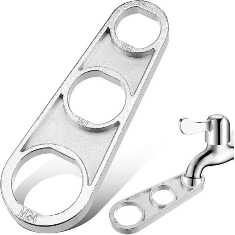Faucet filter wrenches, 6 sizes (16-28 mm), for removing the faucet aerator. (1/5)