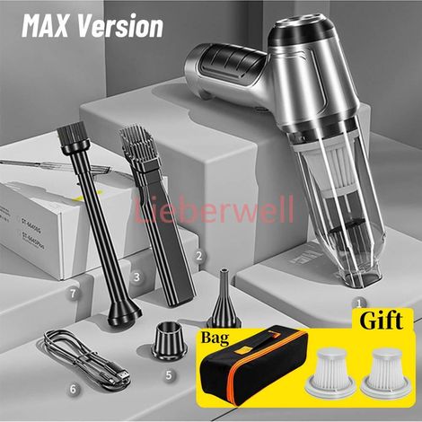 Aspirateur sans fil pour voiture, mini aspirateur soufflant, appareil ménager sans fil, utilisation pour la maison et les touristes, 95000Pa, 3 en 1, 120W,Updated PRO2hapa bag