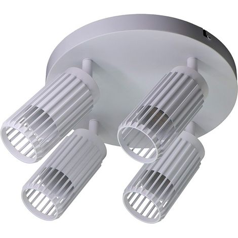 Foco 4 elementos, sahara arenado, gu10, 10w, (bombillas no incluidas), blanco, 23 x 6 x 20 cm