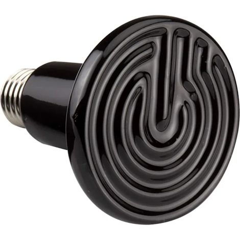 Lampe chauffante rare, lampe pour reptiles et terrariums E27 6 x 7 cm 100 W 220-240 V en céramique noire pour reptiles, amphibiens, vivarium, terrarium, serpents, oiseaux [CO] (1/4)