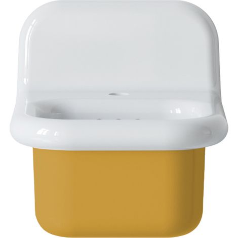 Lavabo retro de cerámica de 35 cm - True Colors Lite - Amarillo mostaza mate (1/2)