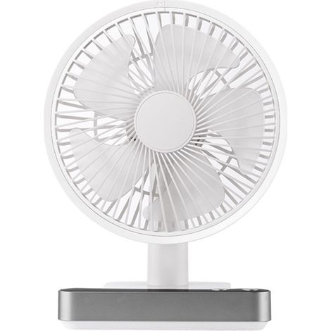 Ventilador de escritorio miniatura ultrasilencioso con pantalla digital y función de vibración del cabezal, con carga USB para mayor comodidad. (1/5)