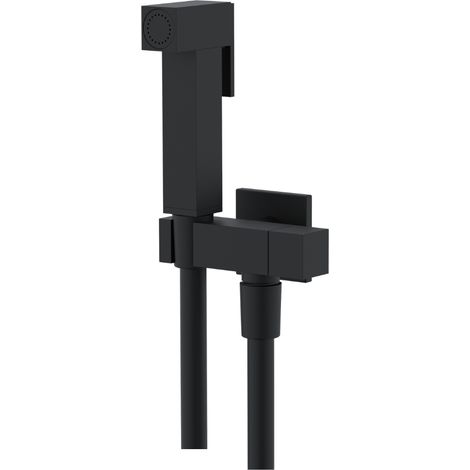 Idroscopino wc doccetta ottone portatile shutoff monogetto con leva ogomondo kit finitura- nero quadro - confezione 1 (1/2)