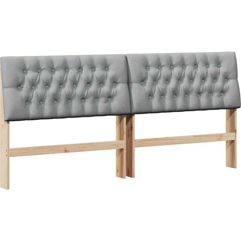 Upholstered Headboard Light Grey 180 cm Solid Pine Wood vidaXL